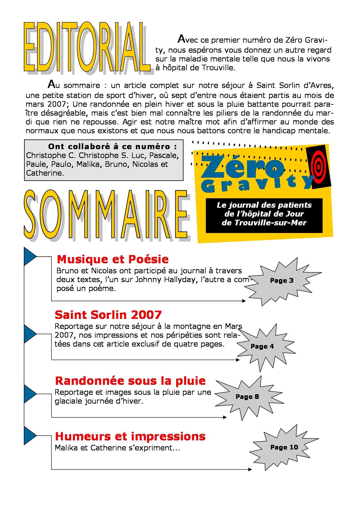 Zéro Gravity, le journal des patients de l'hôpital de jour de Trouville sur Mer