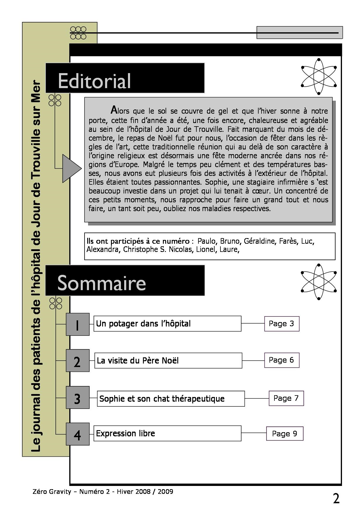 Zéro Gravity, le journal des patients de l'hôpital de jour de Trouville sur Mer