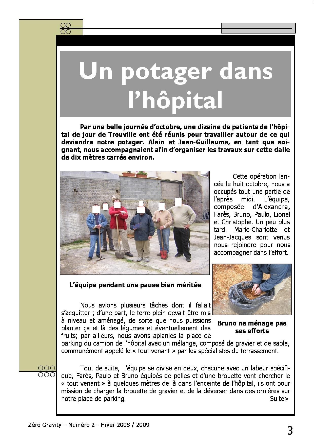 Zéro Gravity, le journal des patients de l'hôpital de jour de Trouville sur Mer