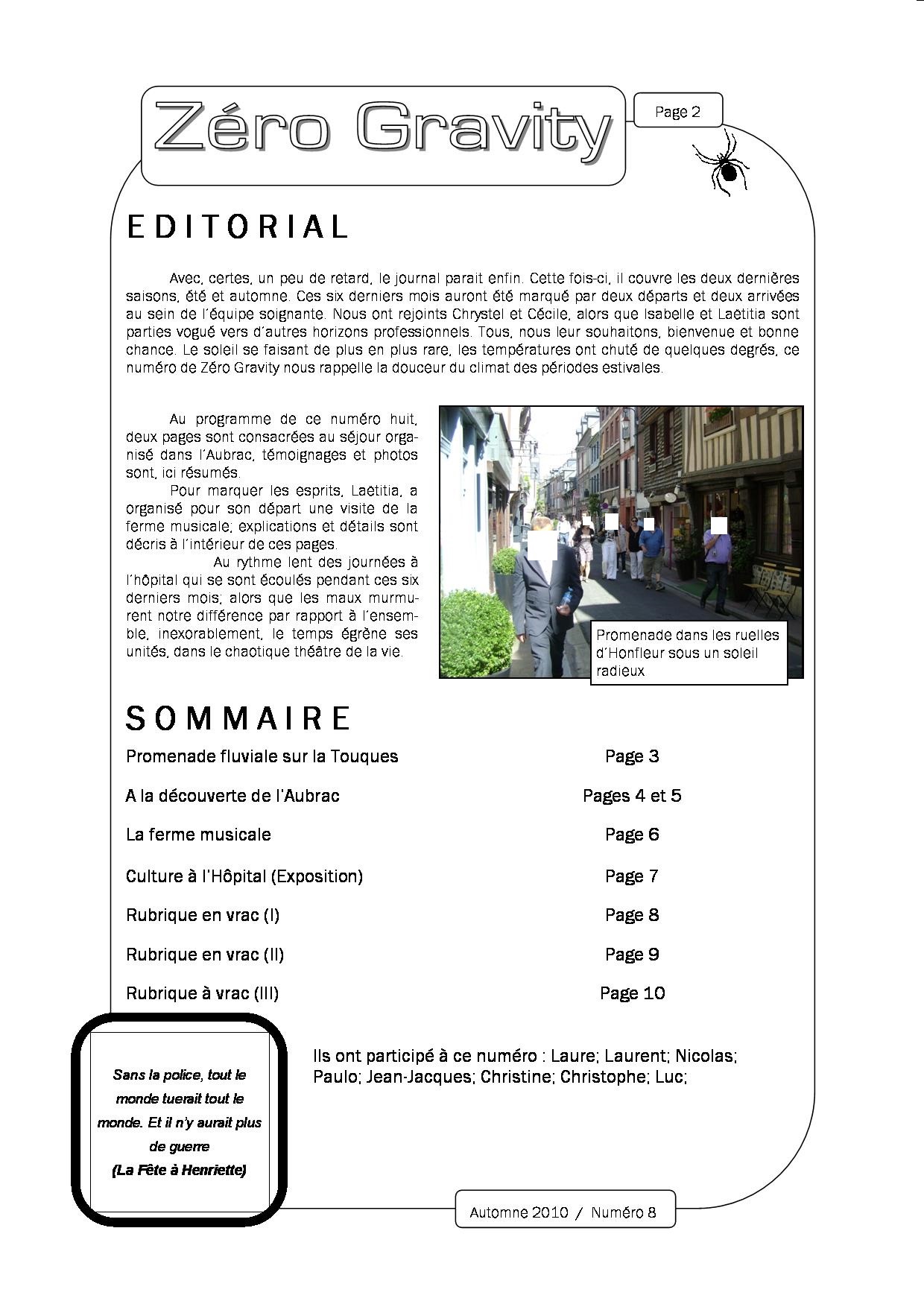 Zéro Gravity, le journal des patients de l'hôpital de jour de Trouville sur Mer