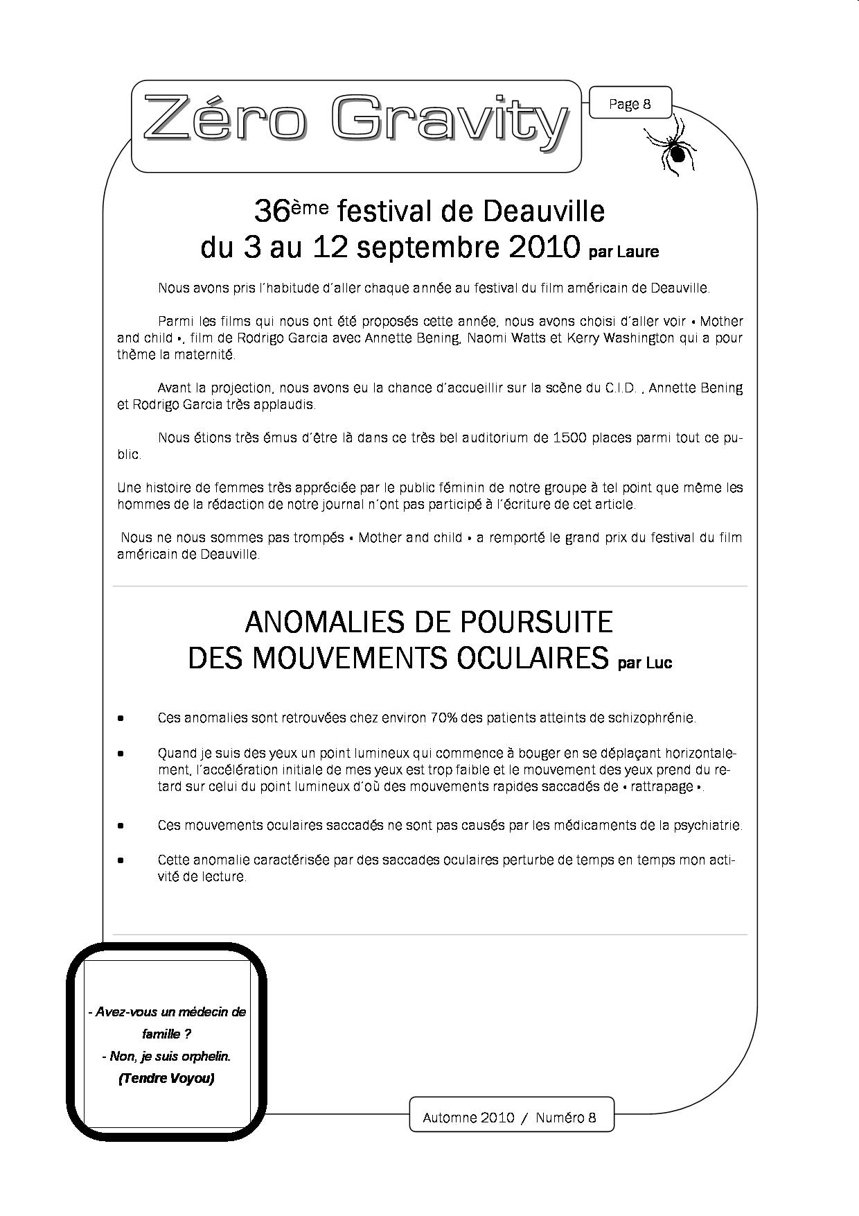 Zéro Gravity, le journal des patients de l'hôpital de jour de Trouville sur Mer